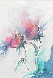 Magic Flowers, akvarell 30x40 cm